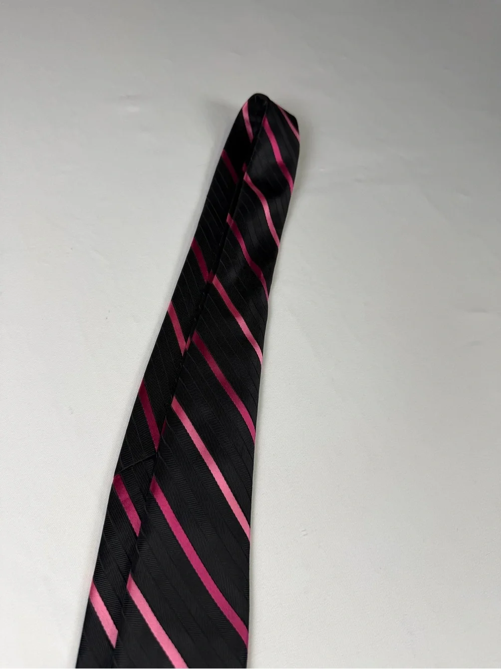 Breast Cancer Awareness Tie - Black with Pink Ribbon Stripe  Classic and Stylish